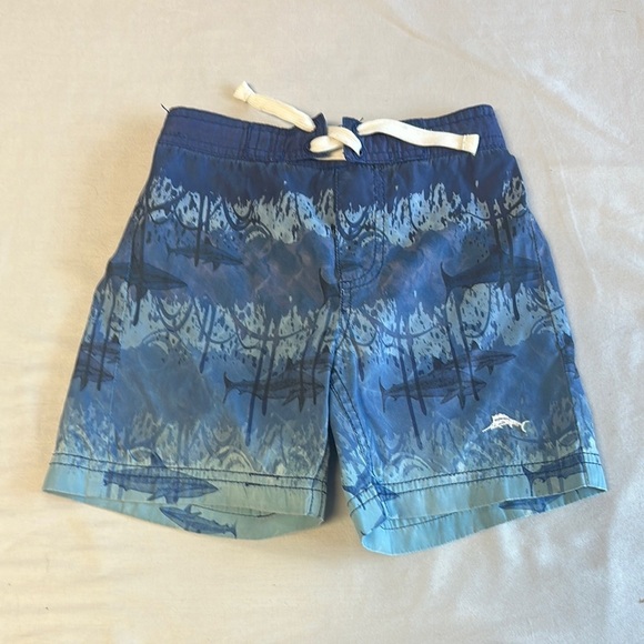 Tommy Bahama - Shark Patterned Blue Swim Shorts - Picture 1 of 4